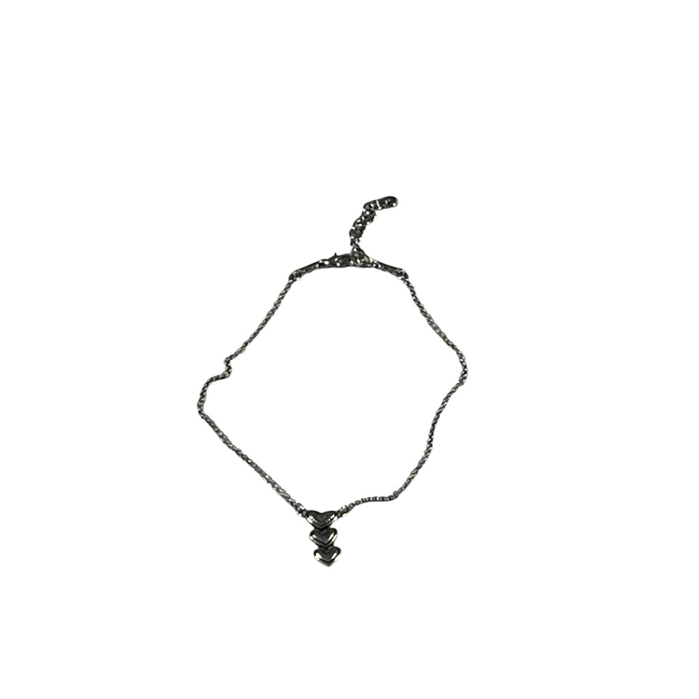 Brighton Silver Tone Tiered Triple Heart Sunburst Necklace with Logo Extender